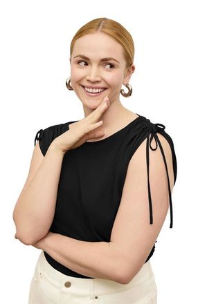 M.M.LaFleur Dotty Light Jersey Top in Black at Nordstrom, Size Xx-Large