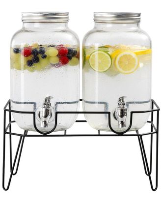 Style Setter Clifford Set Of 2 Gallon Dispensers With Infuser & Stand