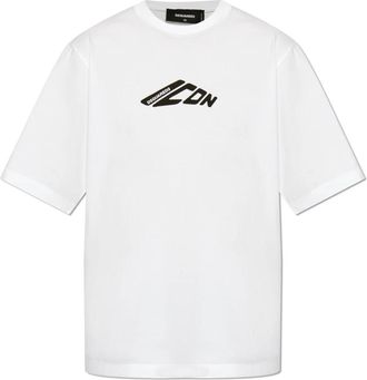 Dsquared2 T-shirt met print - Dames - T-shirts - Wit - S - Katoen - Tops