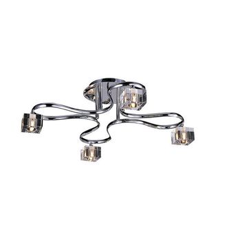 Netlighting Sisco Semi Flush Round 4 Light G9 Polished Chrome in Grey