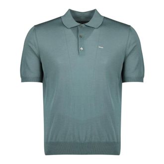 Prada Polo Shirts, male, Green, Size: XL Wool Polo