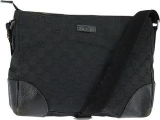 Gucci Pre-owned Canvas Cross Body Bag - Dames - Vintage Schoudertas - Zwart - ONE Size - Vintage