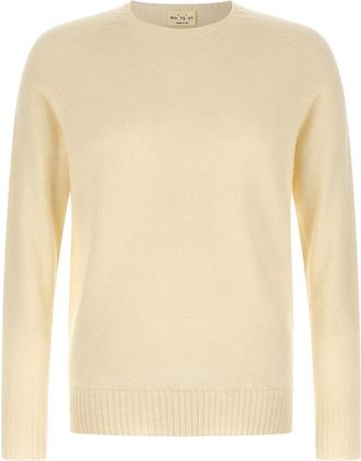 Maryya Crewneck Knit - Heren - Ronde hals truien - Beige - 2XL - Wol - Truien & Vesten