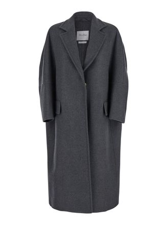 Max Mara Grey Notched Lapel Trench Coat