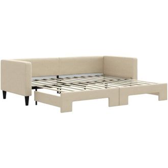 vidaXL Sof&aacute; Cama Nido Tela Crema 80x200 Cm Vidaxl