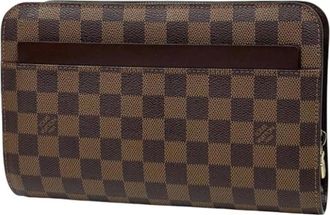 Louis Vuitton Pre-owned Clutches, male, Brown, Size: ONE SIZE Pre-owned Vintage Damier Canvas Clutch