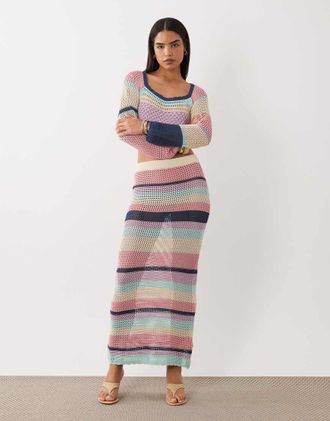 Kiwi & Co Havana - Gonna lunga alluncinetto a righe multicolore in coordinato