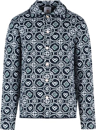 Casablanca Navy CC Monogram Cotton Shirt