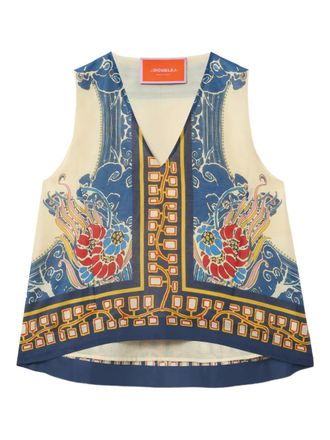 La DoubleJ Scala top met V-hals - Blauw