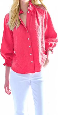 Finley Fiona Textured Jacquard Shirt In Pink
