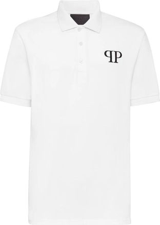 Philipp Plein Polo Shirt SS Iconic Plein - Heren - Polos - Wit - 3XL - Katoen - Tops