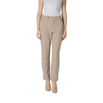 Street One Beige Viscose Tapered Leg Jeans - Dames - Straight fit broeken - Beige - XL - Broeken