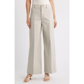 Spanx SPANXsupersmooth Stretch Twill Wide Leg Pant in Bone at Nordstrom, Size Large P