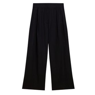 Ted Baker Kyfaat Getailleerde Linnen Zwarte Broek Met Hoge Taille