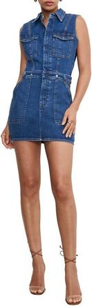 Good American Fit for Success Sleeveless Denim Minidress in Indigo594 at Nordstrom, Size Medium