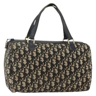 Dior Pre-owned Handbags, female, Blue, Size: ONE SIZE Pre-owned Trotter Canvas Hand Bag