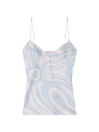 Pucci Light Blue V Neck Top