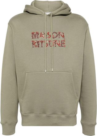 Maison Kitsun&eacute; Woodland Alphabet hoodie - men - Cotton - S - Green