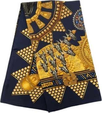 Herm&egrave;s Pre-owned LOr Des Chefs Silk Scarf - - Pre-owned - Donna - Blu - ONE SIZE