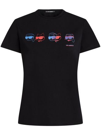 Karl Lagerfeld printed T-shirt - women - Organic Cotton - S - Black