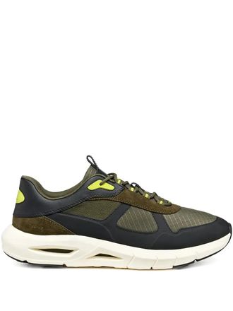 Geox suede-panel lace-up sneakers - Green