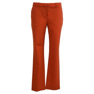 Theory Flared Trousers in Orange Cotton