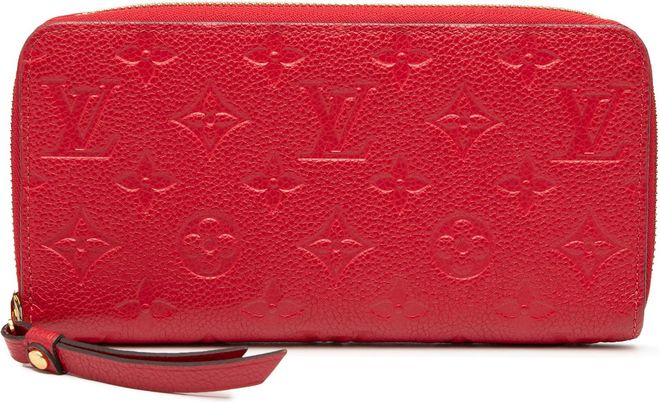 Pre-owned Womens Monogram Empreinte Zippy Long Wallet - Red Leather - One Size