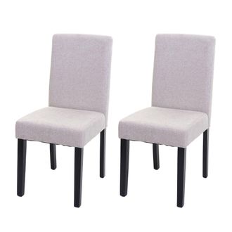 Hhg Nunca Usado] Juego De 2 Sillas De Comedor Silla De Cocina Littau, Textil, Crema-beige, Patas Oscuras