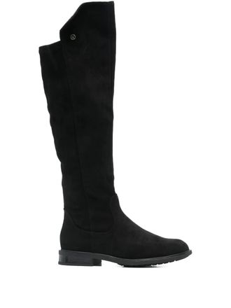 Keys side zip calf suede knee-high boots - women - Calf Suede/Fabric/Rubber - 41 - Black