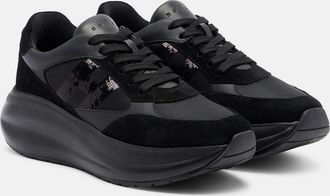 Hogan Maxi I Active suede-trimmed sneakers