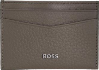 HUGO BOSS Metal Logo Crosstown Leather Card Holder