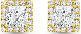 Diana M. Jewels 14KT YELLOW GOLD LAB GROWN FASHION EARRINGS WEIGHING 7.00 CTS TW