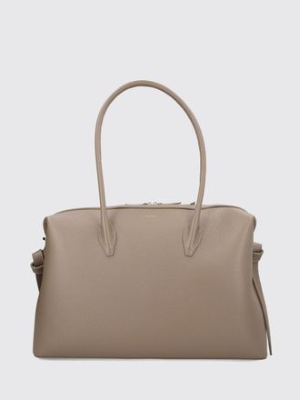 Yuzefi Borsa a spalla grande Brioche in pelle a grana con doppia zip
