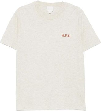 A.P.C. T-shirt met ronde hals - Heren - T-shirts - Beige - XL - Tops