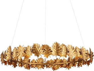 Currey & Company English Oak 32.5In Gold Leaf Led Chandelier