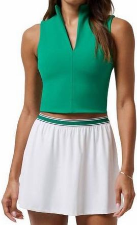 Travis Mathew Moveknit Afterglow Sleeveless Polo In Green Tambourine