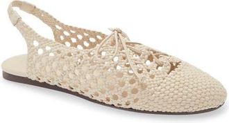 Hereu Lace-Up Woven Slingback Sandal in Ivory at Nordstrom, Size 10.5Us