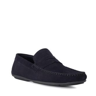 Dune London Mens Blimes - Leather Driver Sole Moccasins - Navy Suede - Size UK 10