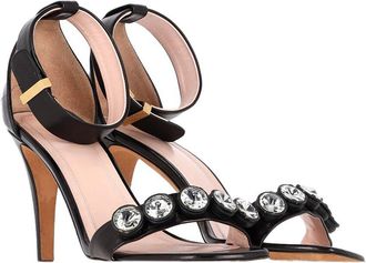 Celine Celine Womens Leather Crystal Embellished Ankle Strap Sandal (Authentic Pre- Loved)