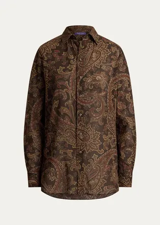 Ralph Lauren Collection Trayna Paisley Cotton Voile Shirt