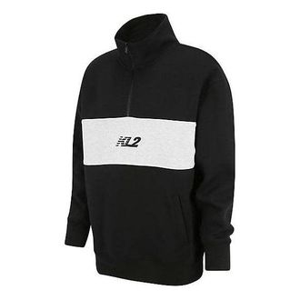 New Balance KawhiAsia Sizing Asia Sizing s Klawset 1/4 Zip Rugby Top Black MT23590-BK