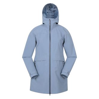Mountain Warehouse Dames April Longline Waterdichte Jas (Blauw)