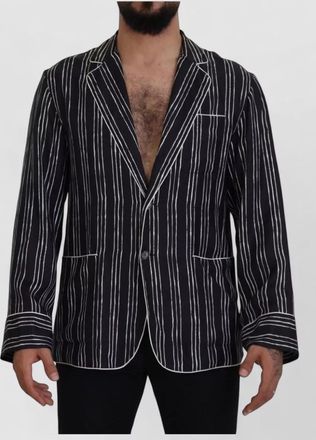 Dolce & Gabbana silk striped single-breasted blazer