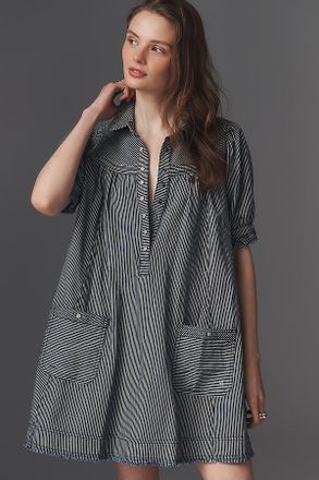 Pilcro Cotton Workwear Swing Mini Dress