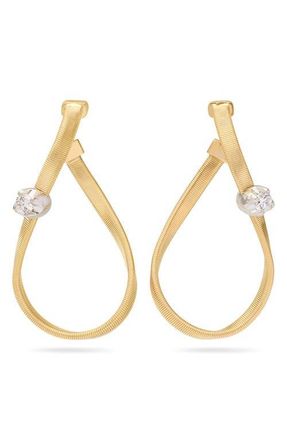 Marco Bicego Marrakech Diamond Coil Hoop Earrings in 18K Yellow/white Gold at Nordstrom