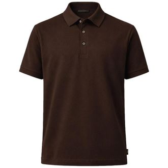 Zanone Polo Shirts, male, Brown, Size: 2XL Polo