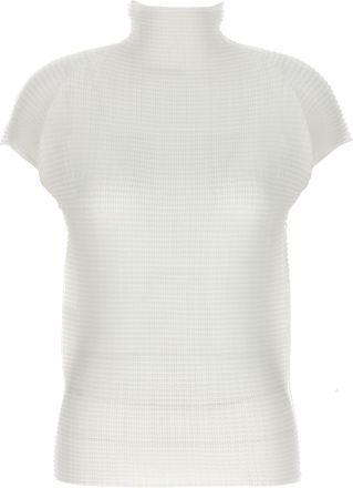 Issey Miyake Wooly Pleats Shirt And Blouse White