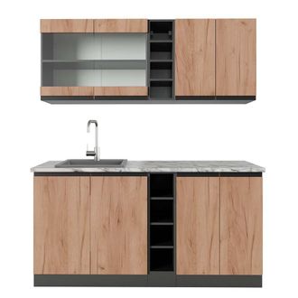 Vicco Cocina Vers&aacute;til R-line, Oro Power Roble/antracita, 160 Cm, Et M&aacute;rmol