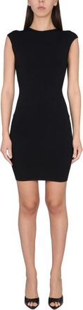 Dsquared2 Black Solid Round Neck Mini Dress