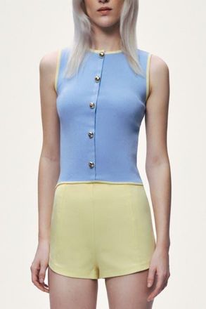 Nocturne Button-Embellished Knit Top in Blue at Nordstrom, Size X-Small Eu